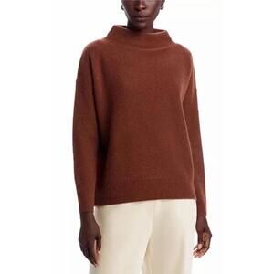 New Vince Boiled Cashmere Funnel Neck Sweater In Cacao Size S $448